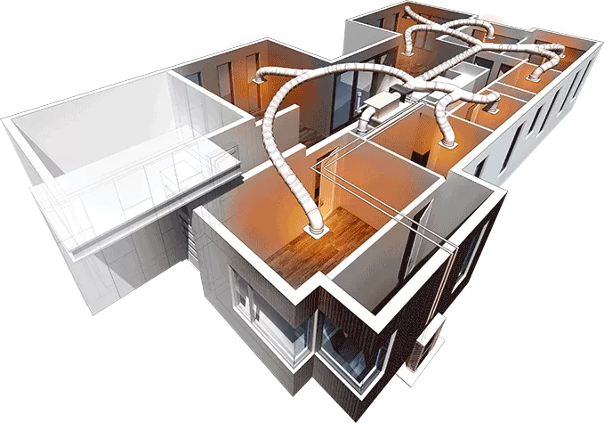 Ducted Gas Heating Process Diagram